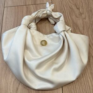 Ivory Satin Knot Bag